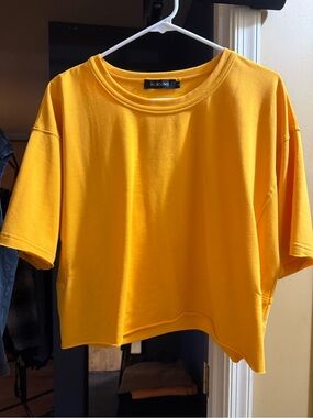 HUGO Bright Yellow Cropped Tee